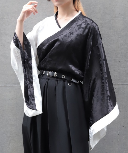 REZEN(リゼン)の「着物衿配色シャツ(シャツ/ブラウス・メンズ・ブルーパープル/ライトグレー・MEDIUM/LARGE)」の8枚目の写真