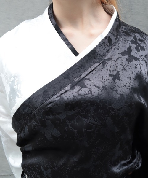 REZEN(リゼン)の「着物衿配色シャツ(シャツ/ブラウス・メンズ・ブルーパープル/ライトグレー・MEDIUM/LARGE)」の11枚目の写真