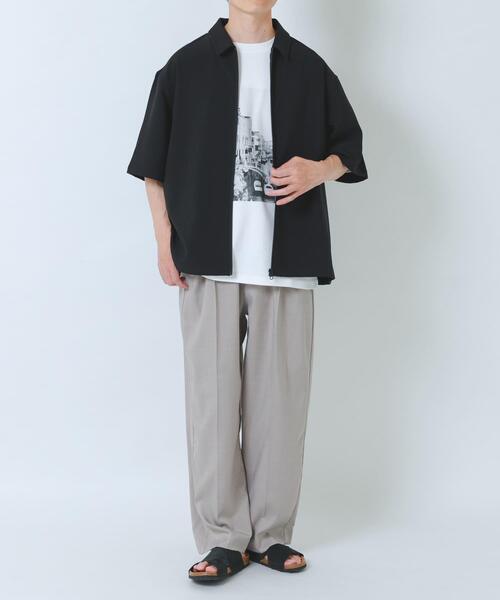 ITEMS URBANRESEARCH（アイテムズ アーバンリサーチ）の「2WAYストレッチ半袖ジップアップシャツ（シャツ/ブラウス・メンズ・ネイビー/グレー/ブラック/ベージュ・LARGE/MEDIUM）」の18枚目の写真