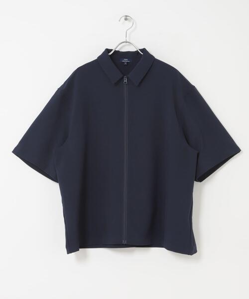 ITEMS URBANRESEARCH（アイテムズ アーバンリサーチ）の「2WAYストレッチ半袖ジップアップシャツ（シャツ/ブラウス・メンズ・ネイビー/グレー/ブラック/ベージュ・LARGE/MEDIUM）」の8枚目の写真