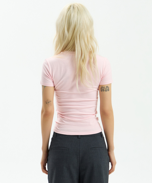 MMAK(マーク)の「スパンスリム半袖Tシャツ(PK)(Tシャツ/カットソー・レディース・その他・FREE)」の3枚目の写真