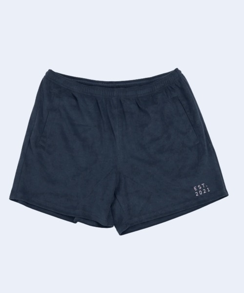 IRISHMAN(アイリッシュマン)の「【IRISHMAN/アイリッシュマン】RELAX AIR PILE SHORTS ロゴ パイルショートパンツ(その他パンツ・メンズ・ネイビー・MEDIUM/LARGE)」の1枚目の写真