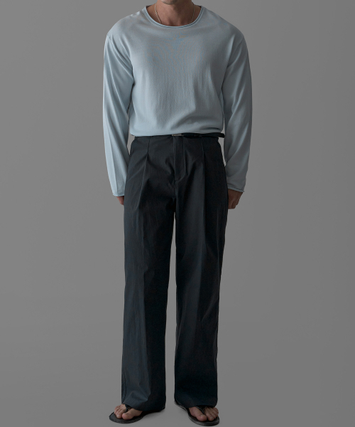 BOWLOW PRODUCT（バウロープロダクト）の「ライトCNツーピンタックパンツ[チャコール]（スラックス・メンズ・その他・MEDIUM/LARGE/X-LARGE）」の2枚目の写真