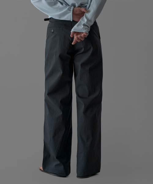 BOWLOW PRODUCT（バウロープロダクト）の「ライトCNツーピンタックパンツ[チャコール]（スラックス・メンズ・その他・MEDIUM/LARGE/X-LARGE）」の4枚目の写真