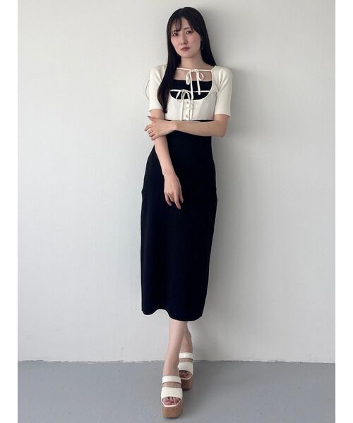 MERCURYDUO(マーキュリーデュオ)の「カーデセットニットワンピース(ワンピース・レディース・その他1/ネイビー/ベビーピンク・FREE)」の13枚目の写真