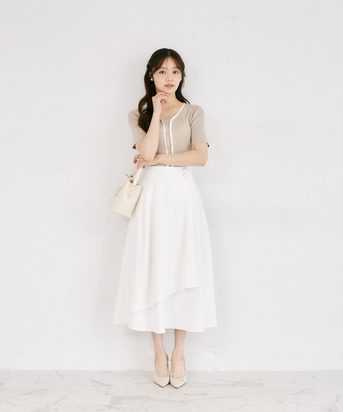 tocco closet(トッコ クローゼット)の「【ZOZO限定】接触冷感フロントバイカラーリブニットトップス(ニット/セーター・レディース・ベージュ/ブラック/ネイビー/オフホワイト/グレー・M)」の21枚目の写真