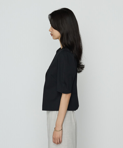 COMME CA（コムサ）の「〔 TALLサイズ 〕 ハイコンパクトコットンポンチ シャツ（シャツ/ブラウス・レディース・ブラック・15号）」の6枚目の写真