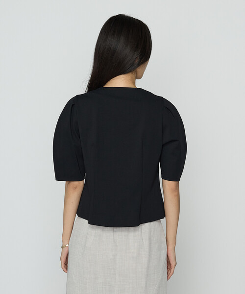 COMME CA（コムサ）の「〔 TALLサイズ 〕 ハイコンパクトコットンポンチ シャツ（シャツ/ブラウス・レディース・ブラック・15号）」の7枚目の写真