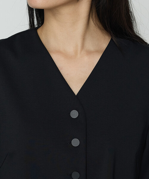 COMME CA（コムサ）の「〔 TALLサイズ 〕 ハイコンパクトコットンポンチ シャツ（シャツ/ブラウス・レディース・ブラック・15号）」の8枚目の写真