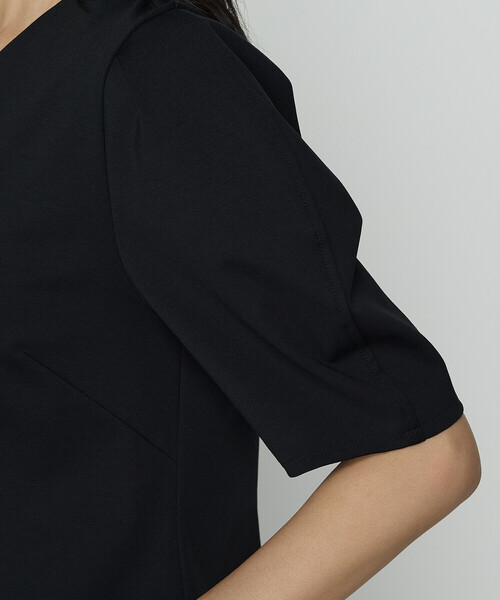 COMME CA（コムサ）の「〔 TALLサイズ 〕 ハイコンパクトコットンポンチ シャツ（シャツ/ブラウス・レディース・ブラック・15号）」の9枚目の写真
