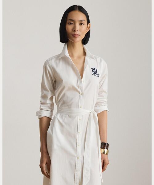 LAUREN RALPH LAUREN（ローレン ラルフ ローレン）の「コットン ブロードクロス シャツドレス（シャツワンピース・レディース・ホワイト・6/4/0/2）」の7枚目の写真