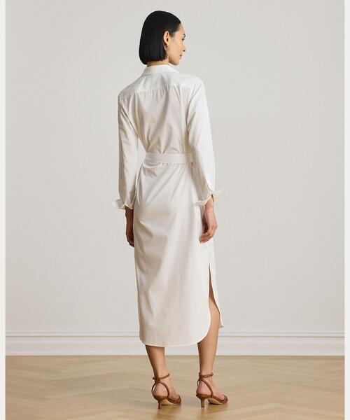 LAUREN RALPH LAUREN（ローレン ラルフ ローレン）の「コットン ブロードクロス シャツドレス（シャツワンピース・レディース・ホワイト・6/4/0/2）」の6枚目の写真