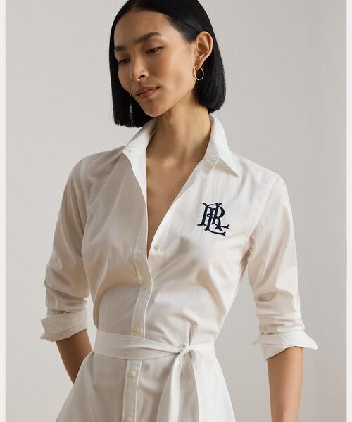 LAUREN RALPH LAUREN（ローレン ラルフ ローレン）の「コットン ブロードクロス シャツドレス（シャツワンピース・レディース・ホワイト・6/4/0/2）」の5枚目の写真