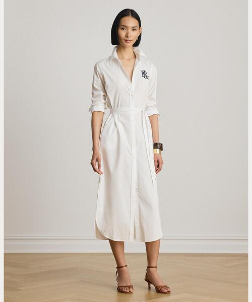LAUREN RALPH LAUREN（ローレン ラルフ ローレン）の「コットン ブロードクロス シャツドレス（シャツワンピース・レディース・ホワイト・6/4/0/2）」の4枚目の写真