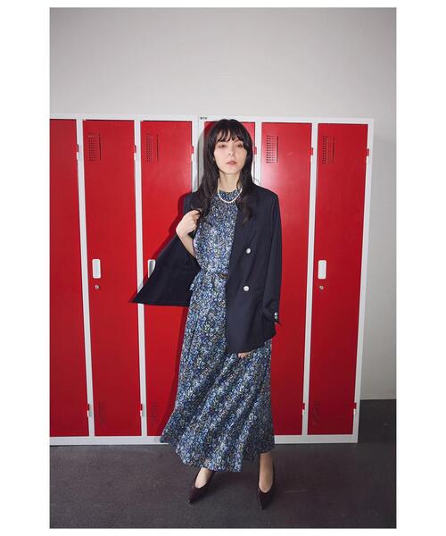 NEWYORKER(ニューヨーカー)の「【店舗限定】リバティMegumiプリント フレアスカート(丈85㎝)(スカート・レディース・ネイビー・MEDIUM)」の8枚目の写真