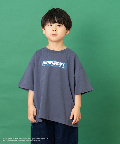 and D. petit main(アンドディープティマイン)の「【マインクラフト】アイコンブロックバック半袖T(Tシャツ/カットソー・キッズ・ブルーグレー/ホワイト/ブラック・140cm/130cm/110cm/150cm/120cm/100cm)」の3枚目の写真