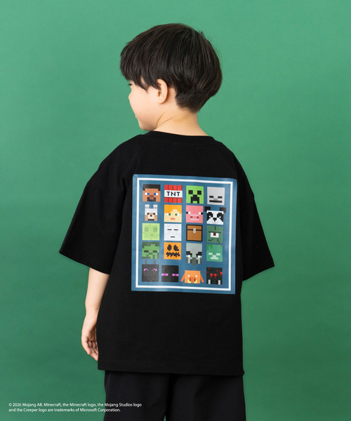 and D. petit main(アンドディープティマイン)の「【マインクラフト】アイコンブロックバック半袖T(Tシャツ/カットソー・キッズ・ブルーグレー/ホワイト/ブラック・140cm/130cm/110cm/150cm/120cm/100cm)」の2枚目の写真
