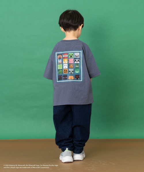 and D. petit main(アンドディープティマイン)の「【マインクラフト】アイコンブロックバック半袖T(Tシャツ/カットソー・キッズ・ブルーグレー/ホワイト/ブラック・140cm/130cm/110cm/150cm/120cm/100cm)」の4枚目の写真