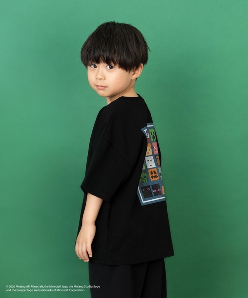and D. petit main(アンドディープティマイン)の「【マインクラフト】アイコンブロックバック半袖T(Tシャツ/カットソー・キッズ・ブルーグレー/ホワイト/ブラック・140cm/130cm/110cm/150cm/120cm/100cm)」の7枚目の写真