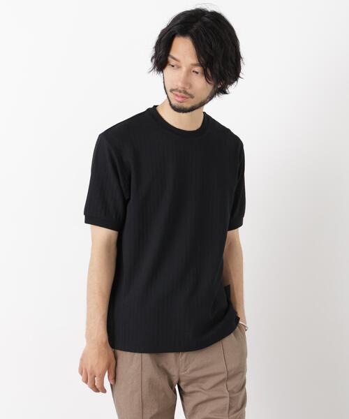 NANO universe(ナノユニバース)の「「モダンコンフォート」ヘリンボン クルーネックTシャツ 半袖(Tシャツ/カットソー・メンズ・ブラック/チャコール/ライトベージュ・S/L/M)」の18枚目の写真