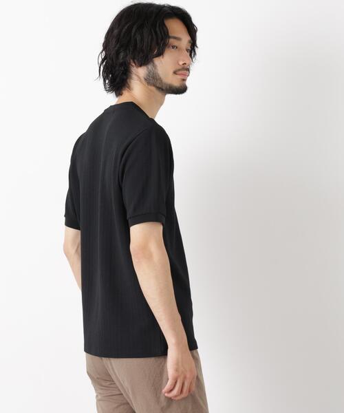 NANO universe(ナノユニバース)の「「モダンコンフォート」ヘリンボン クルーネックTシャツ 半袖(Tシャツ/カットソー・メンズ・ブラック/チャコール/ライトベージュ・S/L/M)」の20枚目の写真