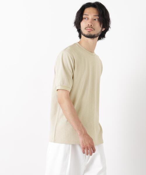 NANO universe(ナノユニバース)の「「モダンコンフォート」ヘリンボン クルーネックTシャツ 半袖(Tシャツ/カットソー・メンズ・ブラック/チャコール/ライトベージュ・S/L/M)」の11枚目の写真