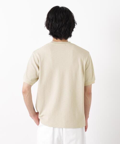 NANO universe(ナノユニバース)の「「モダンコンフォート」ヘリンボン クルーネックTシャツ 半袖(Tシャツ/カットソー・メンズ・ブラック/チャコール/ライトベージュ・S/L/M)」の13枚目の写真