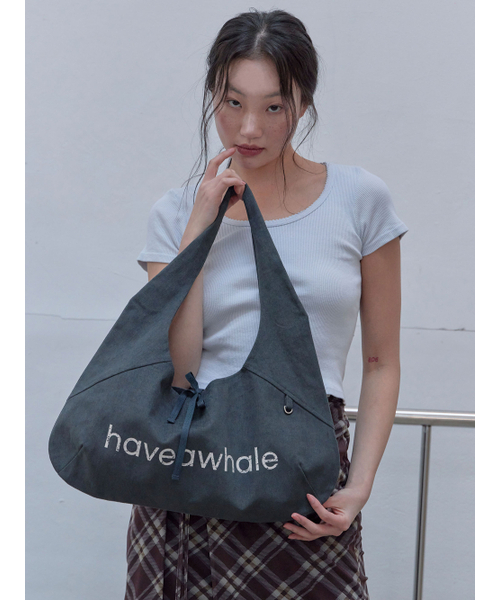 HAVEAWHALE(ハブアホエール)の「cotton baguette eco bag (DG)(エコバッグ/サブバッグ・レディース・その他・FREE)」の1枚目の写真