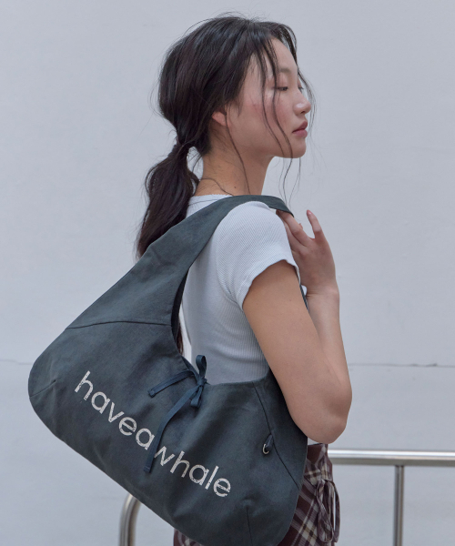 HAVEAWHALE(ハブアホエール)の「cotton baguette eco bag (DG)(エコバッグ/サブバッグ・レディース・その他・FREE)」の5枚目の写真