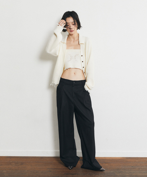 HALF DEVIL US(ハーフデビルアス)の「ストライプロールアップスラックス_ブラック(スラックス・レディース・その他・SMALL/MEDIUM)」の6枚目の写真