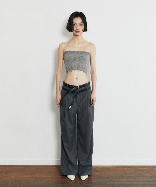 HALF DEVIL US(ハーフデビルアス)の「ストライプロールアップスラックス_ブラック(スラックス・レディース・その他・SMALL/MEDIUM)」の4枚目の写真