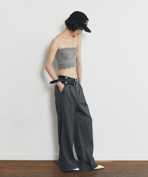HALF DEVIL US(ハーフデビルアス)の「ストライプロールアップスラックス_ブラック(スラックス・レディース・その他・SMALL/MEDIUM)」の3枚目の写真