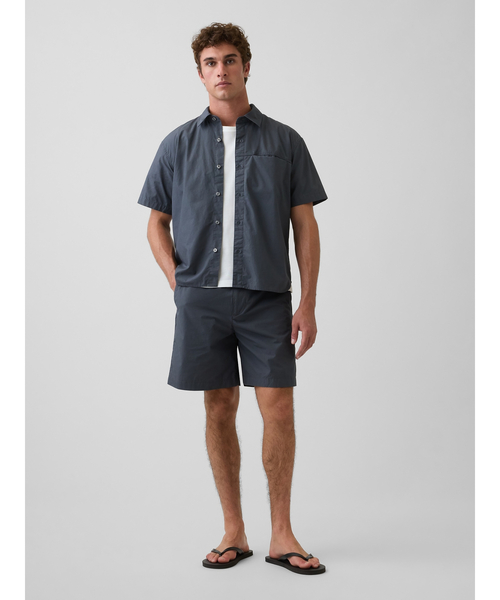 GAP(ギャップ)の「7インチ ポプリン リラックスフィット ショートパンツ(その他パンツ・メンズ・ネイビー/グリーン・XS/M/S/XL/L)」の4枚目の写真