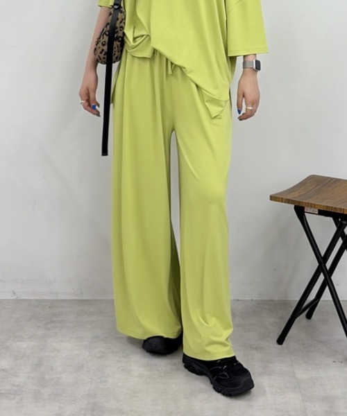 RODEO CROWNS WIDE BOWL(ロデオクラウンズワイドボウル)の「T/Fリラックスパンツ(その他パンツ・レディース・ライトグリーン/グリーン系その他/ブラック・FREE)」の2枚目の写真