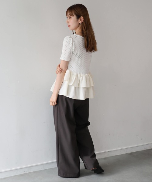 tiptop(ティップトップ)の「チョーカー付きペプラムフリルカットソー(Tシャツ/カットソー・レディース・オフホワイト/ホワイト系その他/ブラック・FREE)」の17枚目の写真