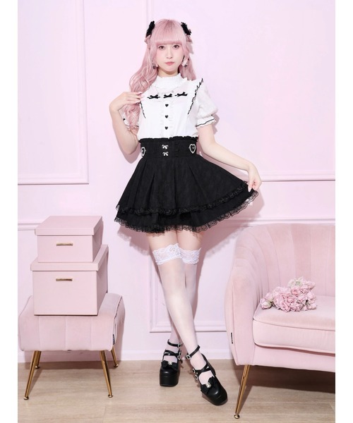 NOEMIE(ノエミー)の「チャーム付きプチハイハートレースブラウス(シャツ/ブラウス・レディース・ピンク系/ブラック/サックスブルー系・M)」の13枚目の写真