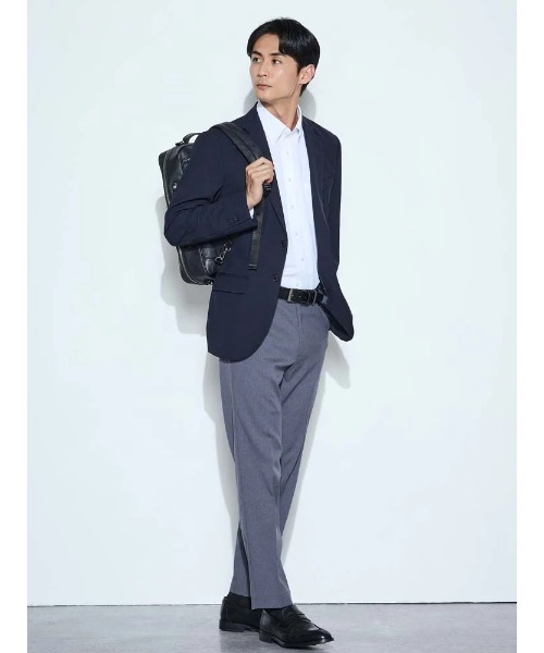 Perfect Suit FActory(パーフェクトスーツファクトリー)の「【洗える】シングルネイビージャケット【ビジカジのアンサーシリーズ!】(テーラードジャケット・メンズ・ネイビー・AB(L)/XL-AB/AB(M)/LL/S/L/M)」の2枚目の写真