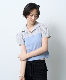Layered Bustier Check Top / レイヤードビスチェチェックトップ