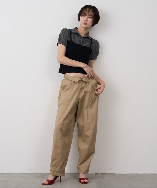 NUJOH(ヌゾ)の「Layered Bustier Check Top / レイヤードビスチェチェックトップ(シャツ/ブラウス・レディース・ライトブルー/ブラック/グレー・FREE)」の21枚目の写真