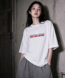 BATTRACT（バトラクト）の「スローガンシーズンオーバーサイズ半袖Tシャツ[ホワイト]（Tシャツ/カットソー）」