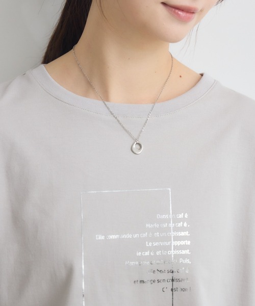 KATHARINE ROSS(キャサリンロス)の「日本製ラメプリントTシャツ(Tシャツ/カットソー・レディース・グレイッシュベージュ/ブルー・MEDIUM)」の10枚目の写真