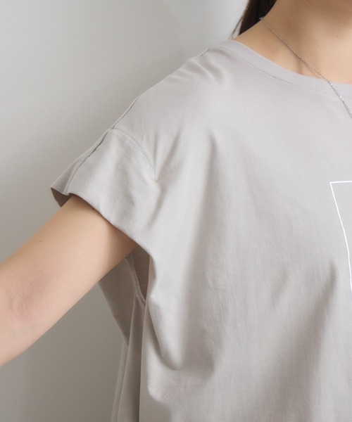KATHARINE ROSS(キャサリンロス)の「日本製ラメプリントTシャツ(Tシャツ/カットソー・レディース・グレイッシュベージュ/ブルー・MEDIUM)」の12枚目の写真