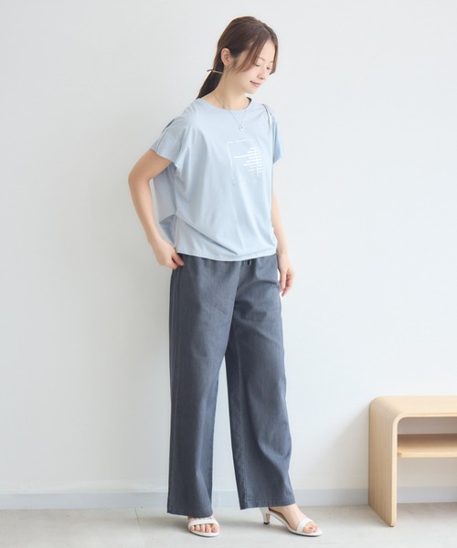KATHARINE ROSS(キャサリンロス)の「日本製ラメプリントTシャツ(Tシャツ/カットソー・レディース・グレイッシュベージュ/ブルー・MEDIUM)」の21枚目の写真
