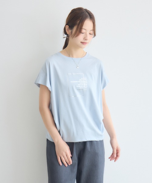 KATHARINE ROSS(キャサリンロス)の「日本製ラメプリントTシャツ(Tシャツ/カットソー・レディース・グレイッシュベージュ/ブルー・MEDIUM)」の16枚目の写真
