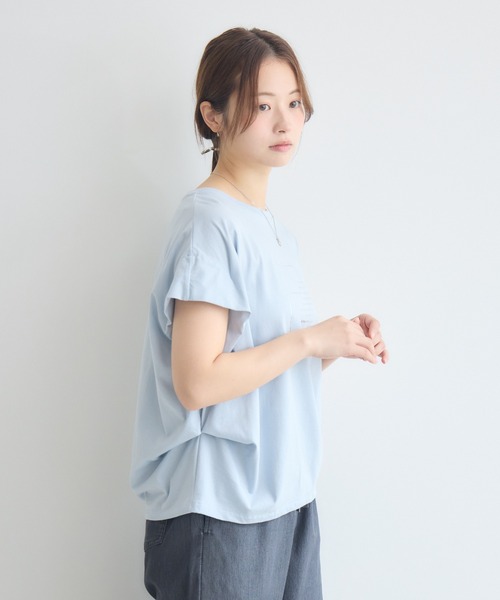 KATHARINE ROSS(キャサリンロス)の「日本製ラメプリントTシャツ(Tシャツ/カットソー・レディース・グレイッシュベージュ/ブルー・MEDIUM)」の18枚目の写真