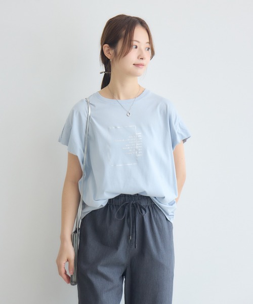 KATHARINE ROSS(キャサリンロス)の「日本製ラメプリントTシャツ(Tシャツ/カットソー・レディース・グレイッシュベージュ/ブルー・MEDIUM)」の22枚目の写真