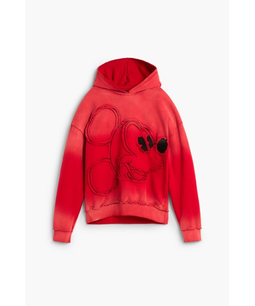 Desigual(デシグアル)の「ミッキー ビッグフェイス タイダイ パーカー Disney【2026-2027年秋冬新作】(スウェット・メンズ・レッド・XS/S/M/XL)」の1枚目の写真
