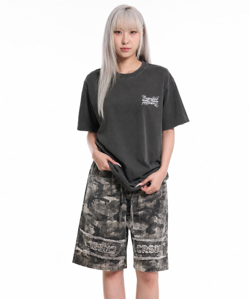 CREAM SODA LAB(クリームソーダラボ)の「シーアルエスディーエル スモールロゴガーメントダイピグメント半袖Tシャツスモーキーチャコールホワイト(Tシャツ/カットソー・メンズ・その他・LARGE/X-LARGE)」の5枚目の写真