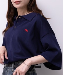 POLOCHAMPS(ポロチャンプス)/ワンポイント刺繍 ポロシャツ 半端袖 オーバーFIT/POLOSHIRT