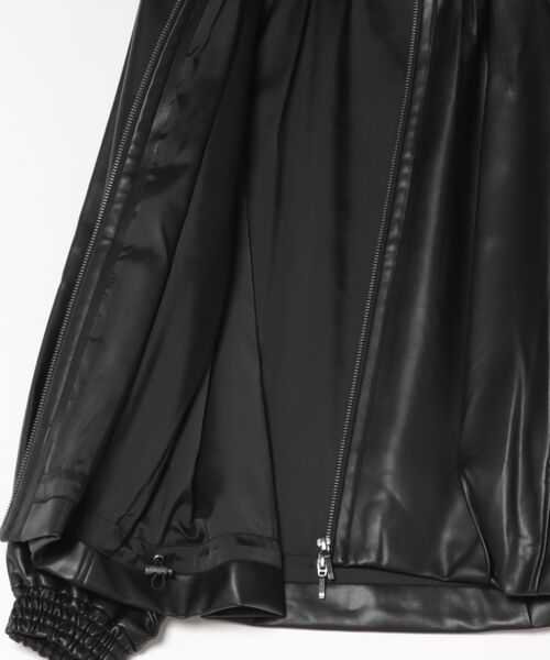 Marilyn Moon（マリリンムーン）の「soft eco-leather midi blouson（ブルゾン・レディース・アイボリー/カーキ/ブラウン・FREE）」の5枚目の写真